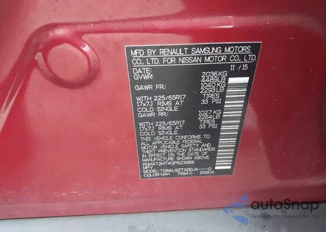 2016 Nissan Rogue Sv из США, поврежденный, VIN KNMAT2MT4GP623988